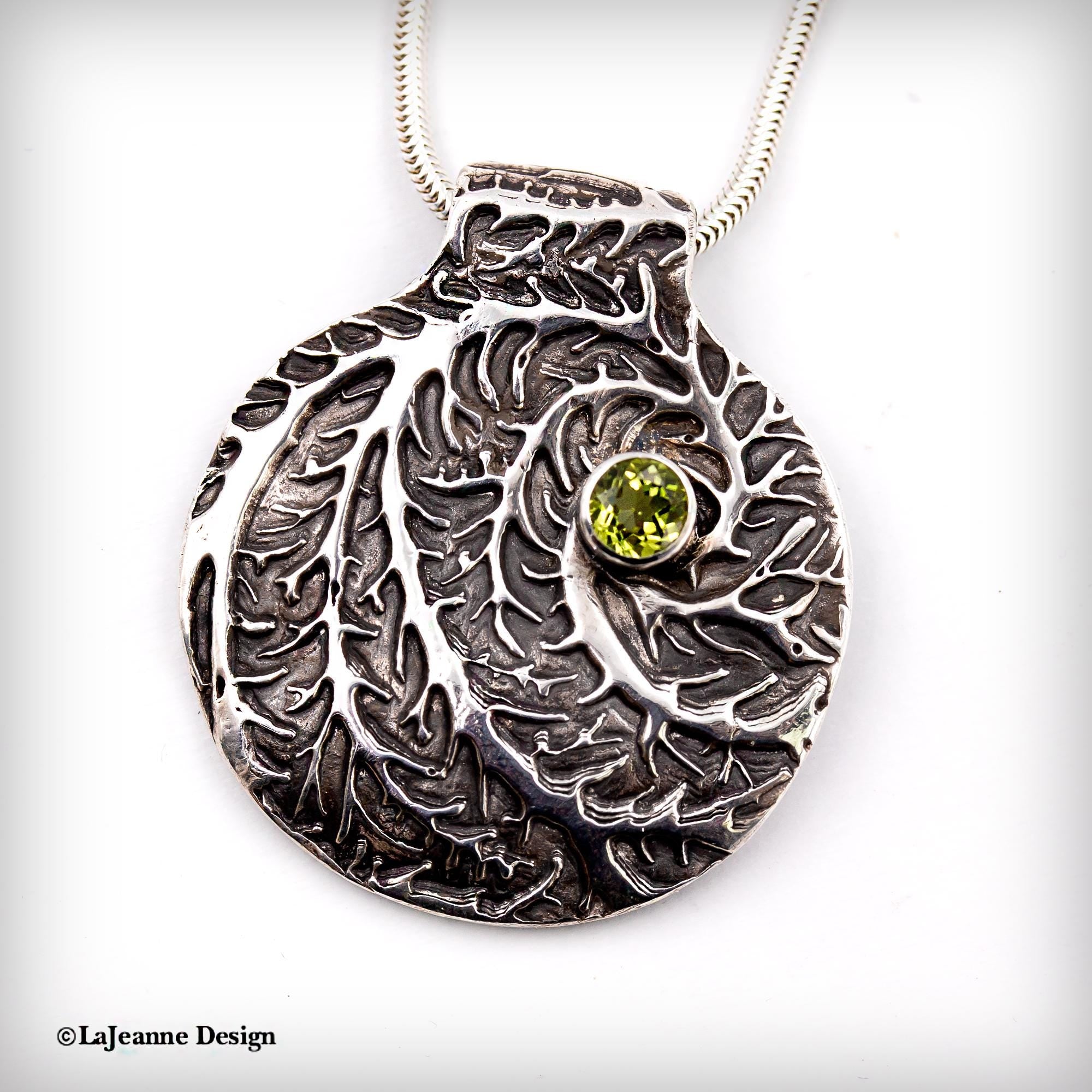 Fine Silver & Peridot Necklace