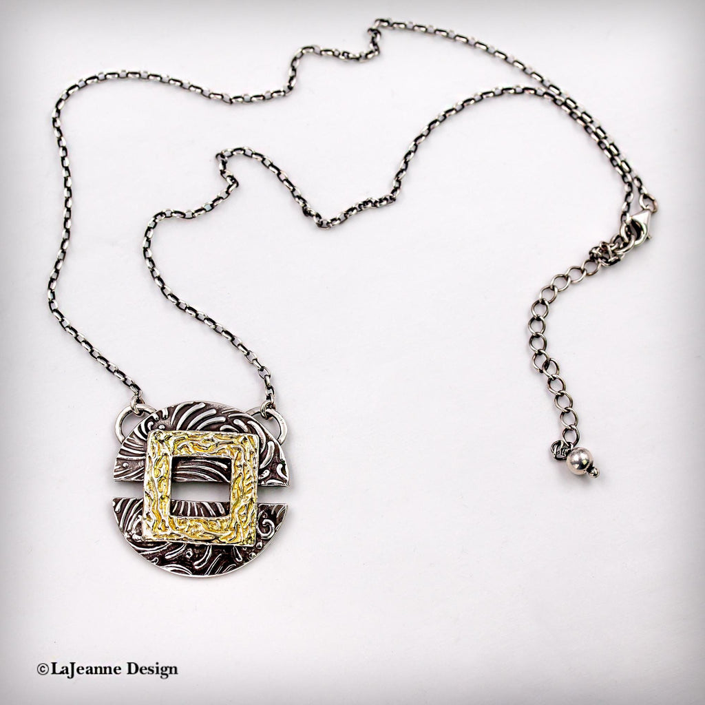 Fine Silver & 24K Gold Pendant Necklace