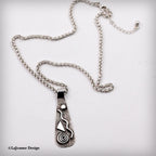 Textured Sterling Silver Pendant Necklace