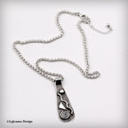 Textured Sterling Silver Pendant Necklace
