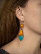 Carnelian and Enamel Earrings