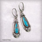 Blue Turquoise Sterling Silver Dangle Earrings