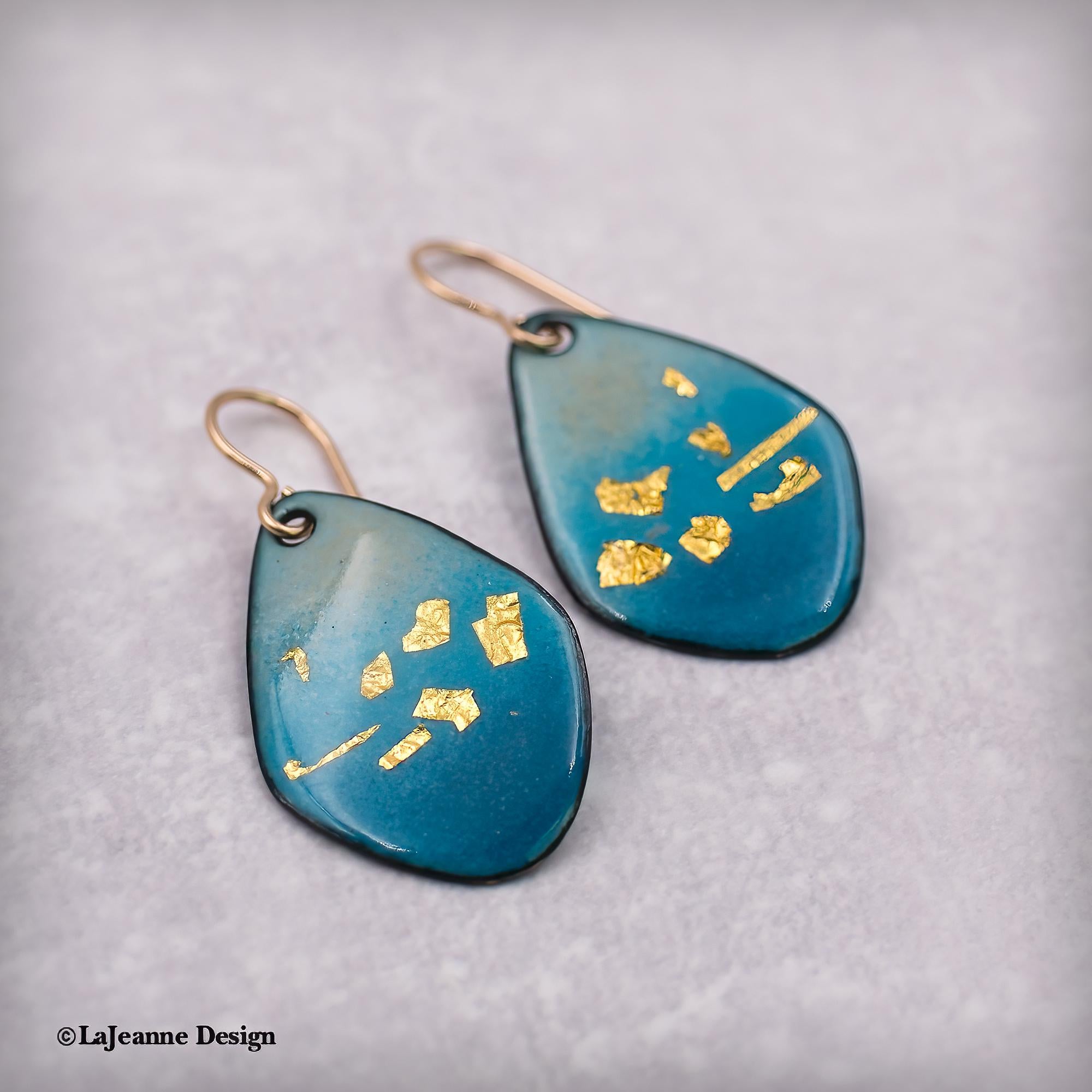 Enamel and Gold Earrings,