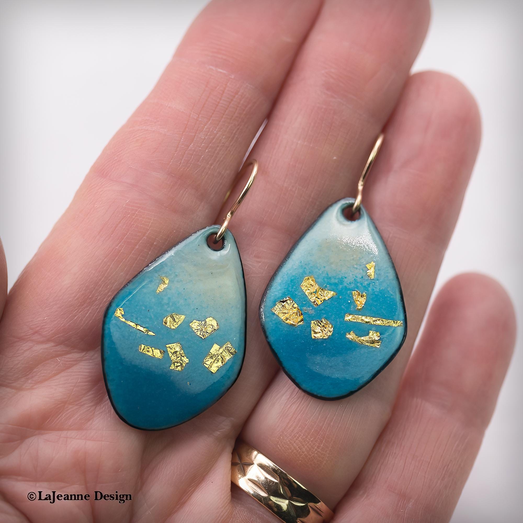 Enamel and Gold Earrings,
