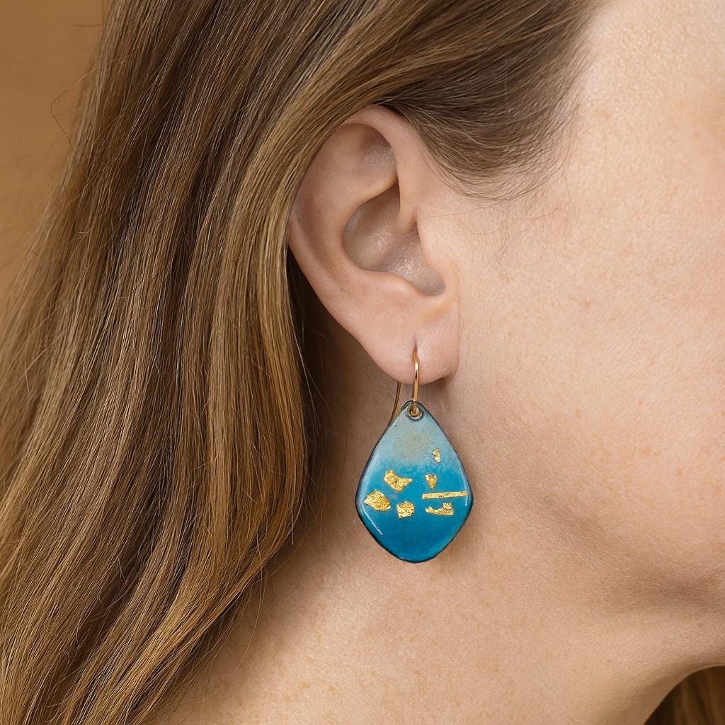 Enamel and Gold Earrings,