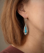 Blue Turquoise Sterling Silver Dangle Earrings