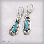 Blue Turquoise Sterling Silver Dangle Earrings
