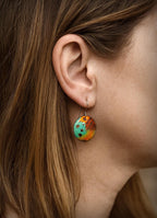 Abstract Vitreous Enamel Copper Earrings