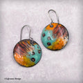 Abstract Vitreous Enamel Copper Earrings