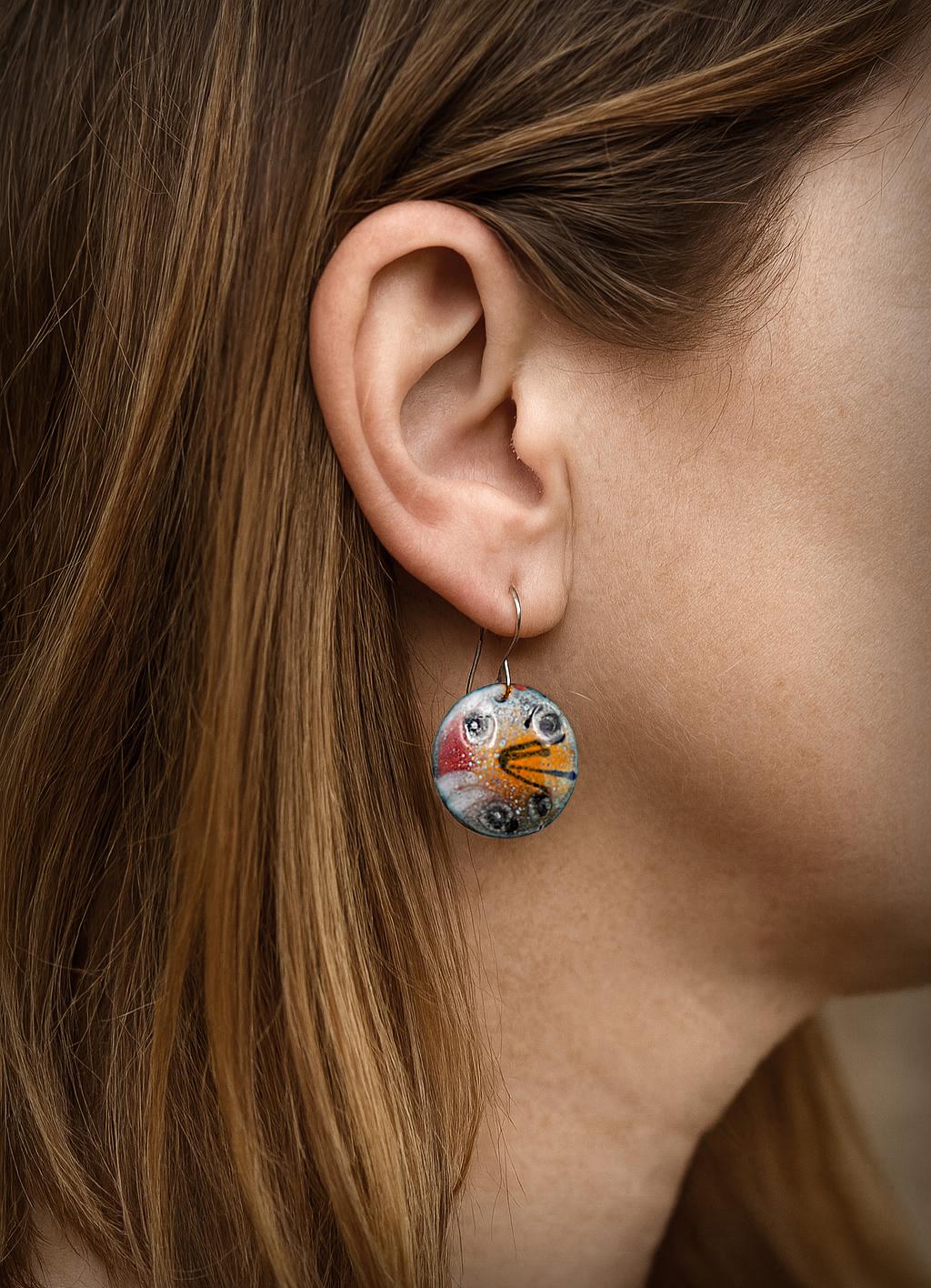 Colorful Enamel Earrings
