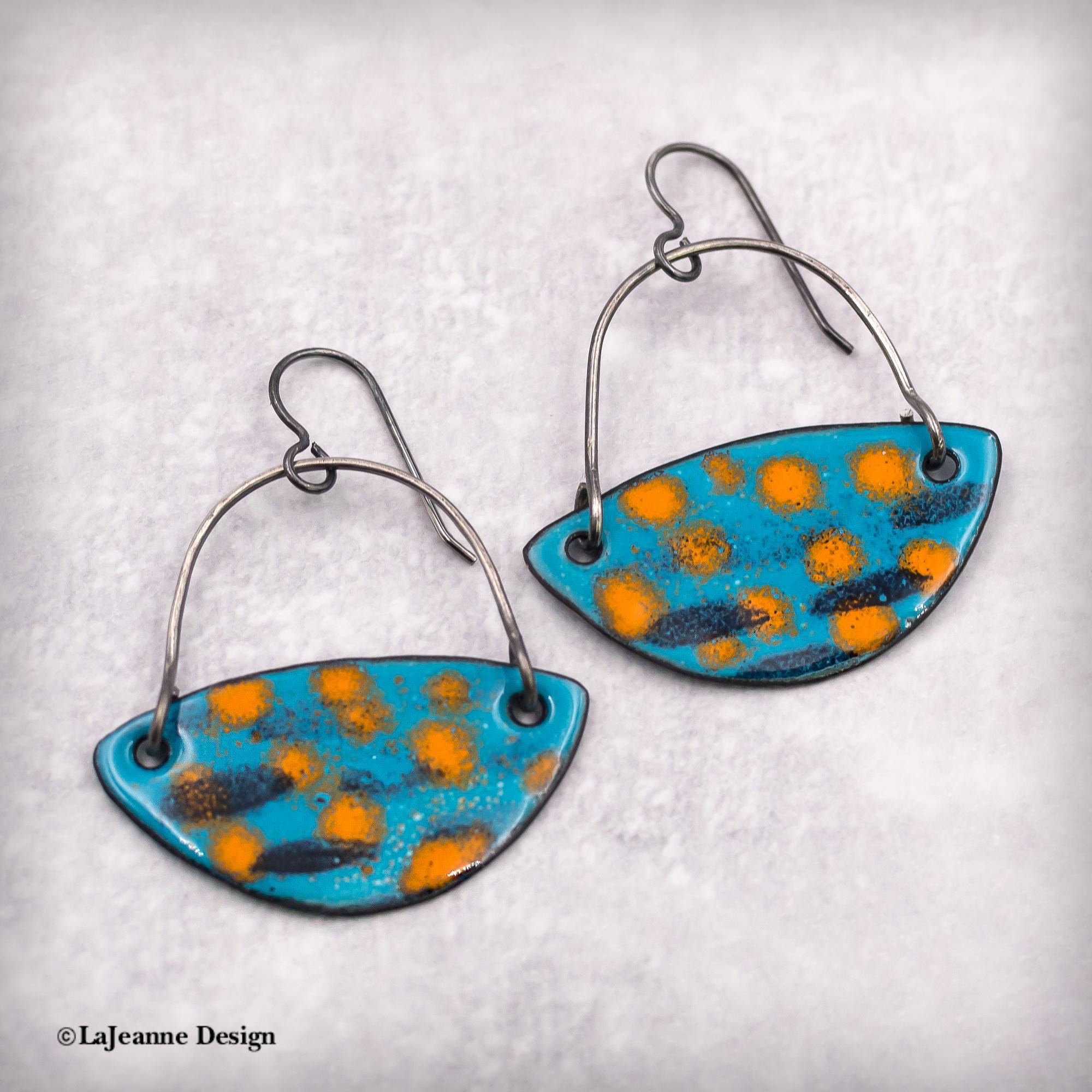 Enamel Dangle Earrings