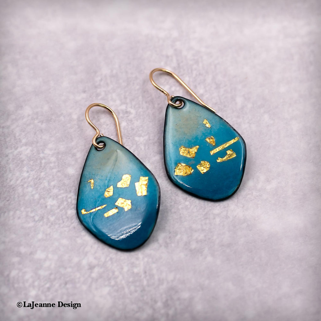 Enamel and Gold Earrings,