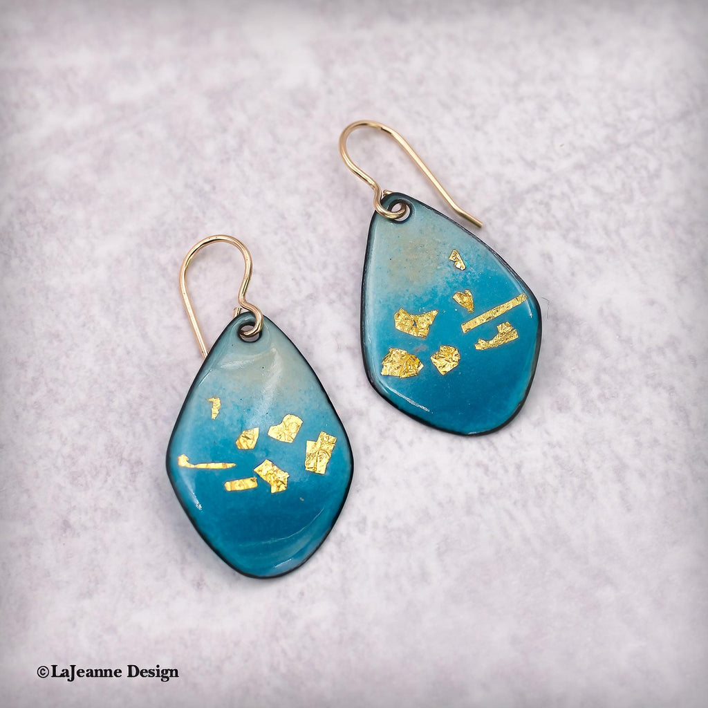 Enamel and Gold Earrings,