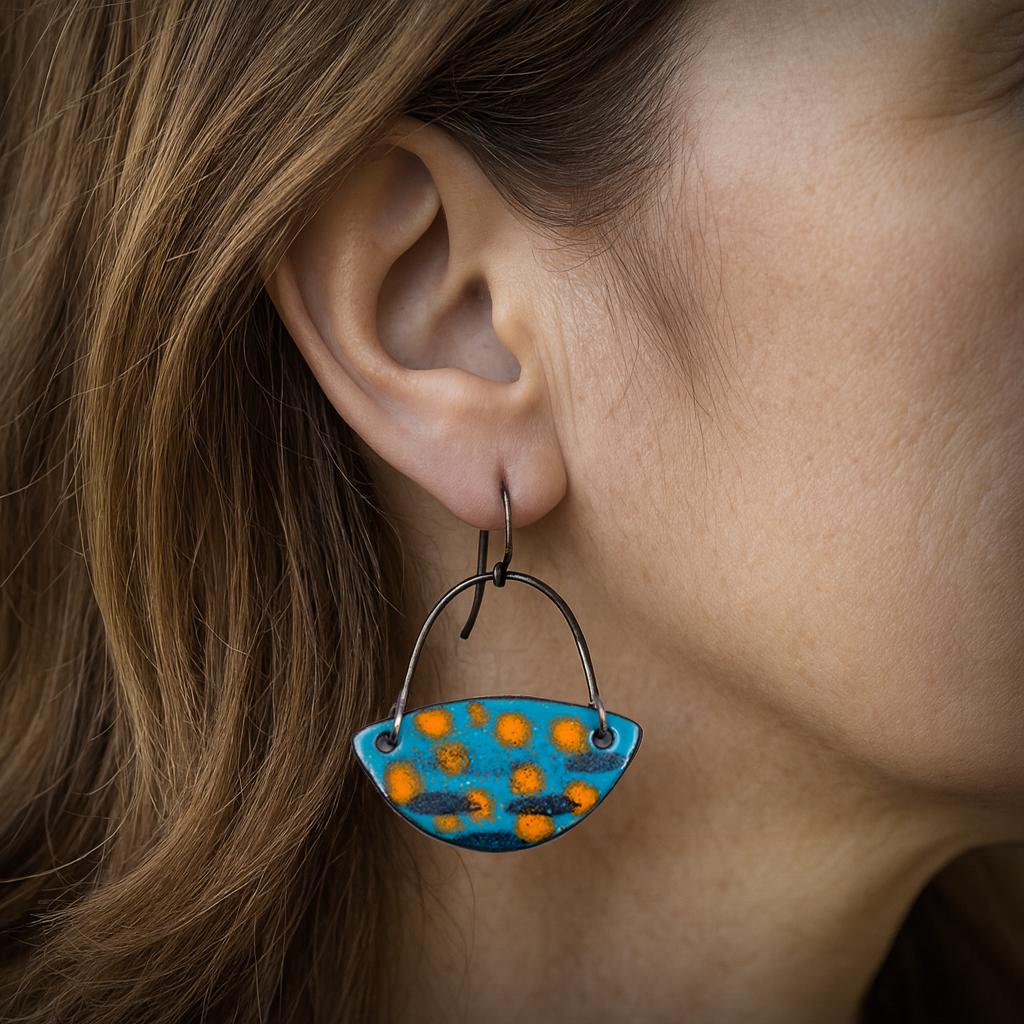 Enamel Dangle Earrings