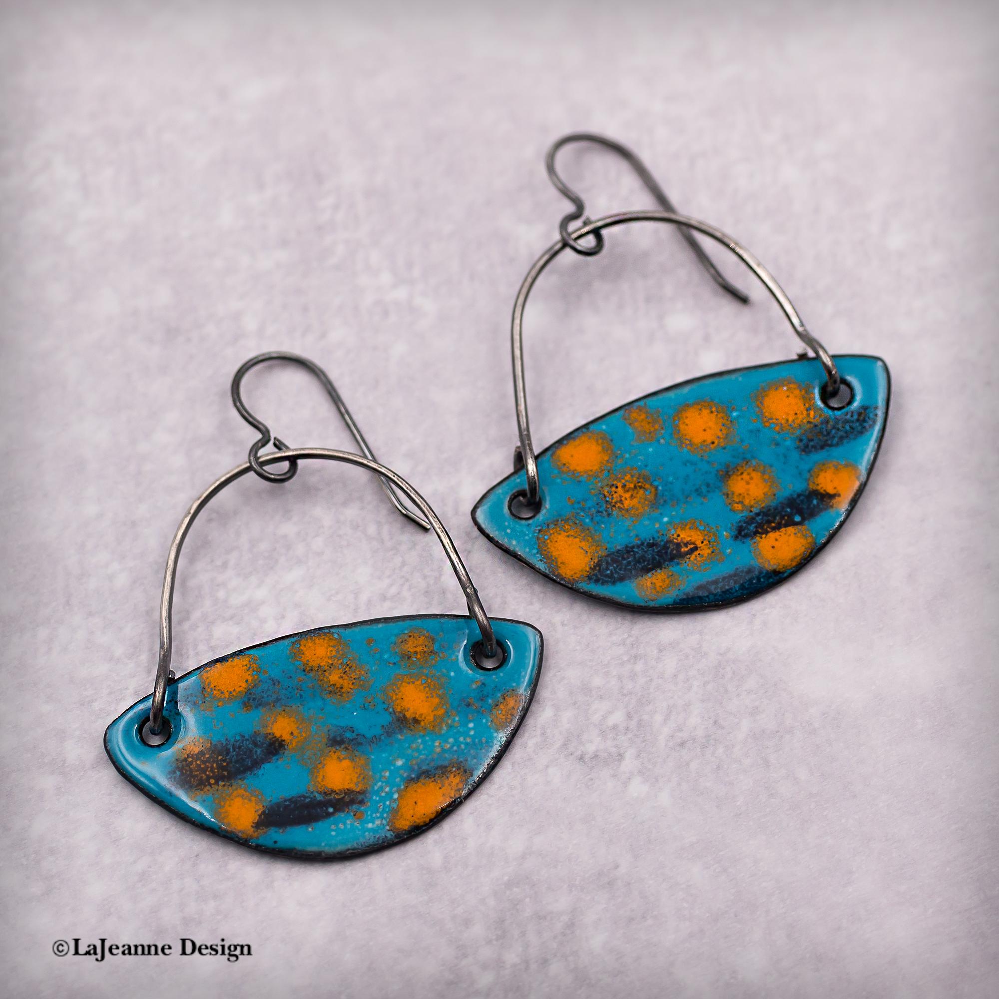 Enamel Dangle Earrings