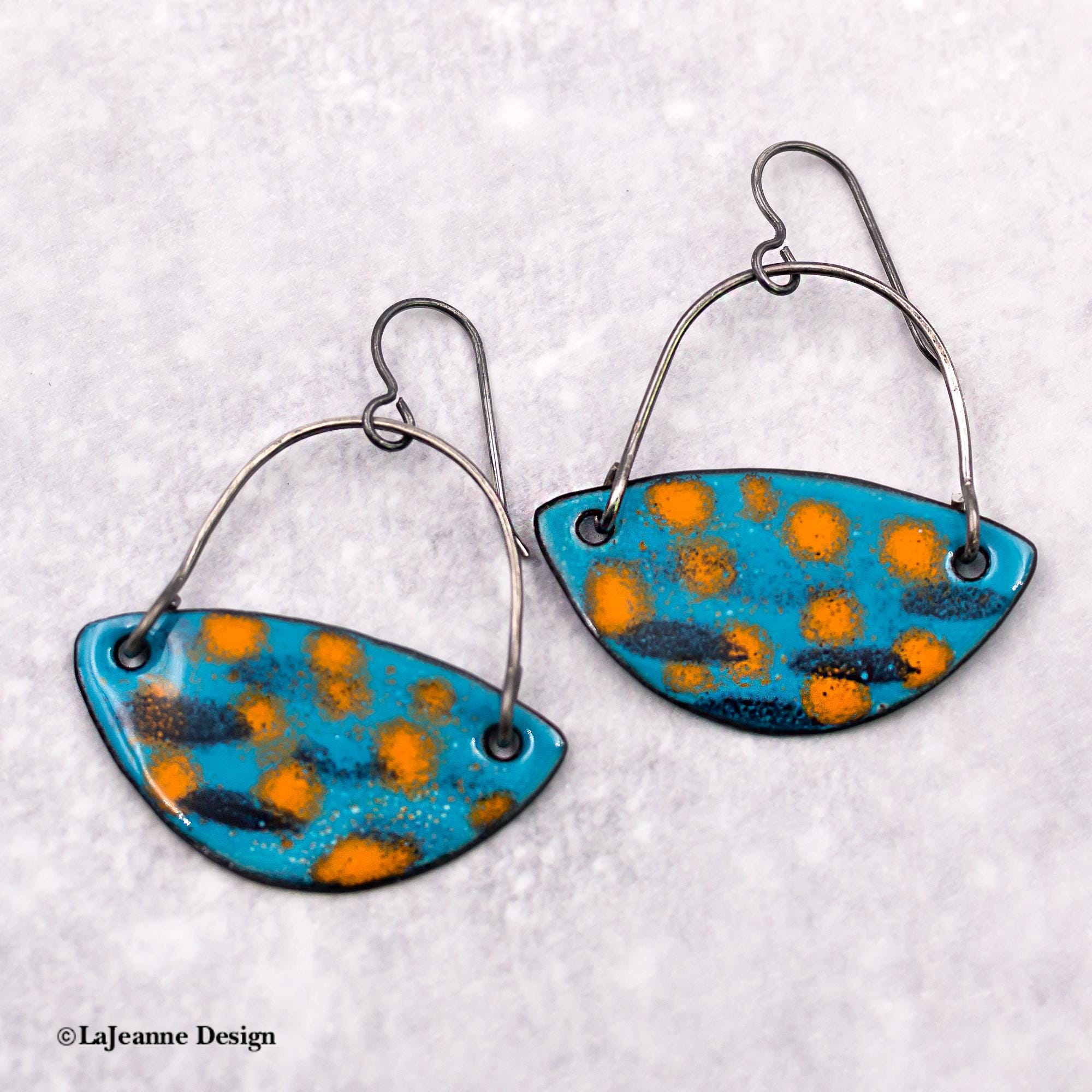 Enamel Dangle Earrings