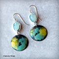 Paraiba Onyx Vitreous Enamel Earrings | Sterling Silver