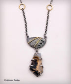 Marfa Plume Agate 18k Gold Sterling Silver Necklace