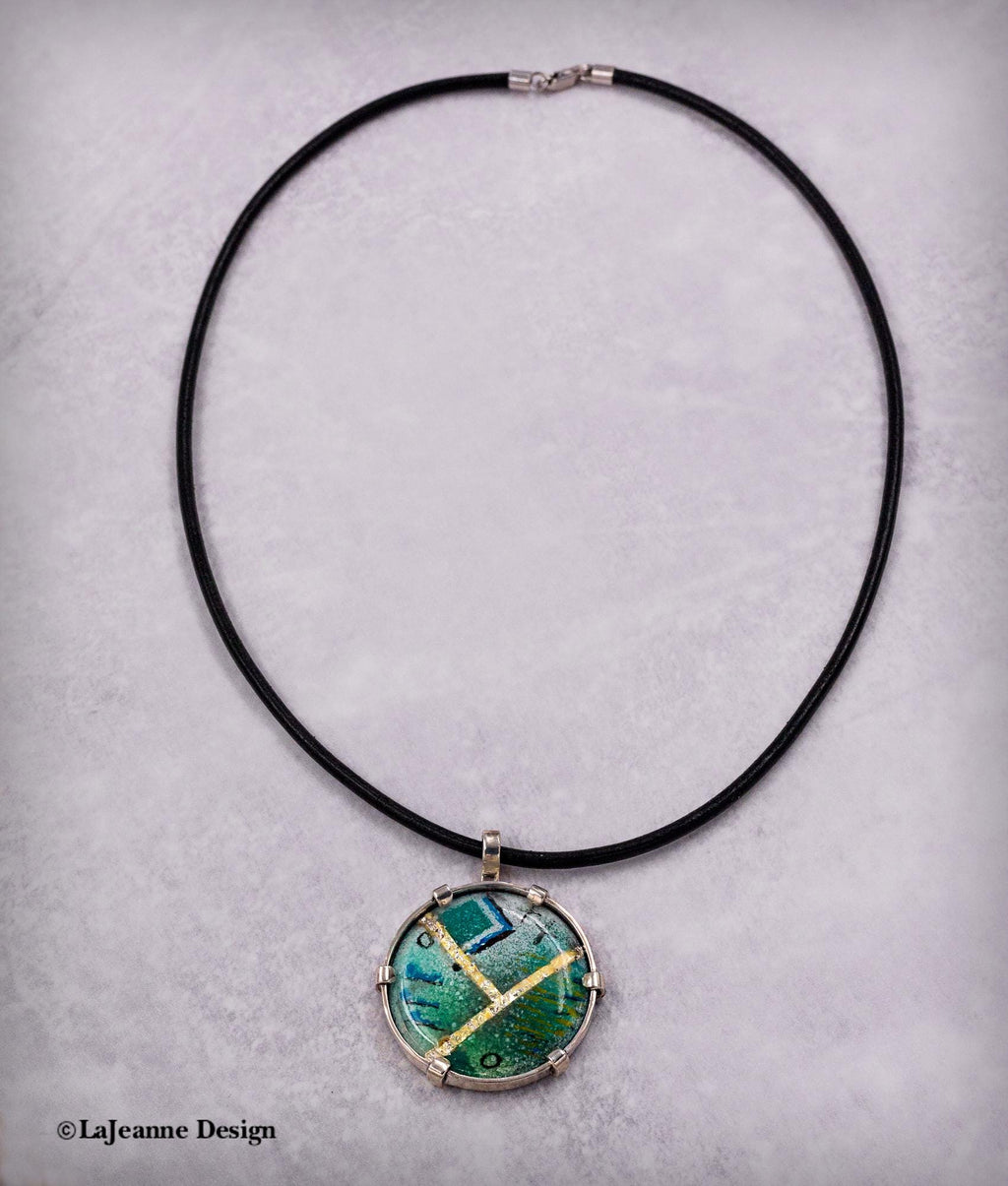 Enamel, 24K Gold & Sterling Silver Necklace