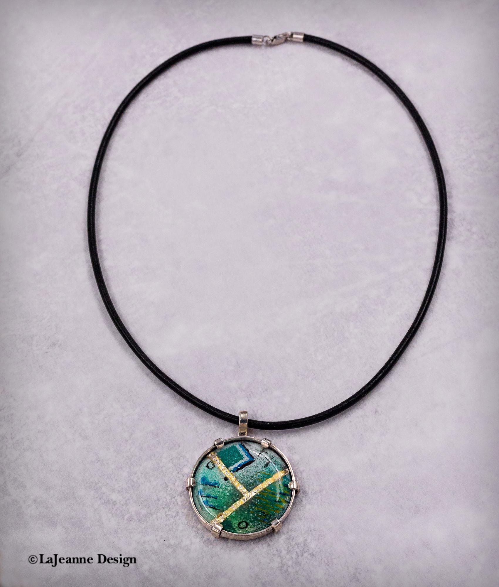 Enamel, 24K Gold & Sterling Silver Necklace