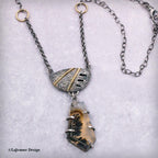 Marfa Plume Agate 18k Gold Sterling Silver Necklace