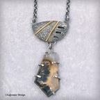 Marfa Plume Agate 18k Gold Sterling Silver Necklace