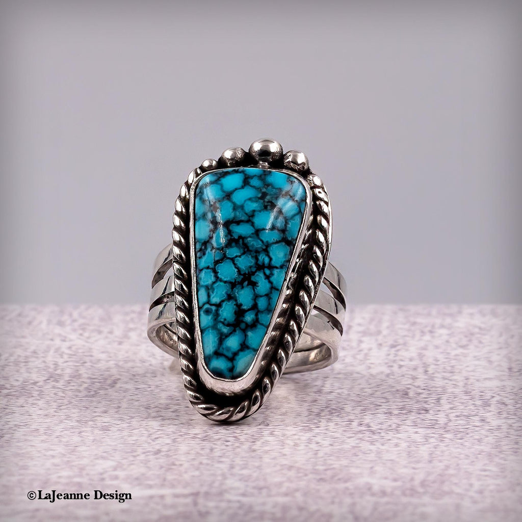 Size 8.25 - Kingman Turquoise Sterling Silver Ring | Unisex
