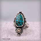 Size 7 - Turquoise Mountain Turquoise & Citrine Sterling Silver Ring