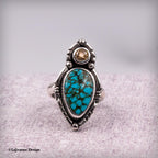 Size 7 - Turquoise Mountain Turquoise & Citrine Sterling Silver Ring