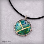 Enamel, 24K Gold & Sterling Silver Necklace