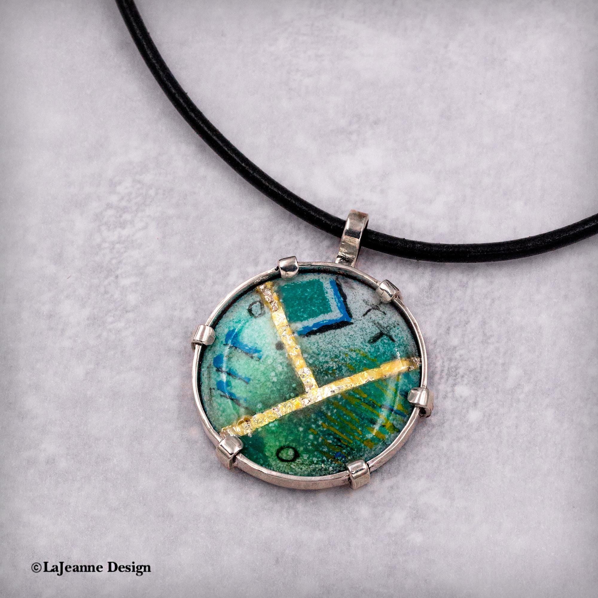 Enamel, 24K Gold & Sterling Silver Necklace