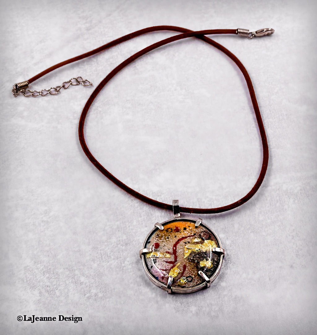 Enamel & 24K Gold Artisan Necklace