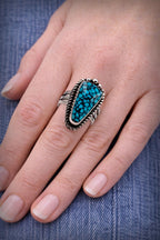 Size 8.25 - Kingman Turquoise Sterling Silver Ring | Unisex