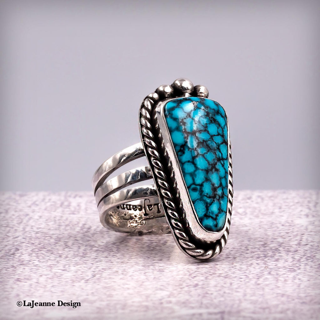 Size 8.25 - Kingman Turquoise Sterling Silver Ring | Unisex