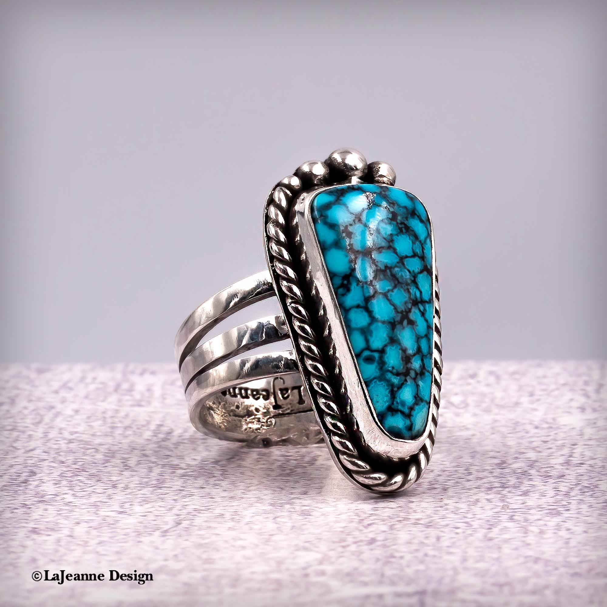 Size 8.25 - Kingman Turquoise Sterling Silver Ring | Unisex
