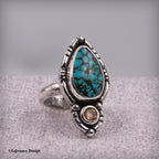 Size 7 - Turquoise Mountain Turquoise & Citrine Sterling Silver Ring