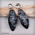 Black Enamel Silver Earrings