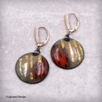 Enamel and Gold Earrings