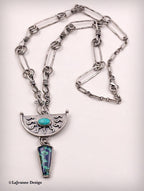 Azurite-Malachite & Turquoise Sterling Silver Necklace