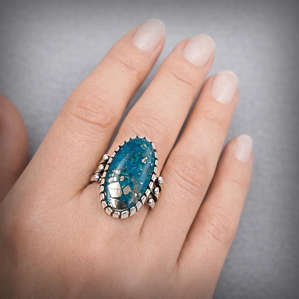 Size 8.25 - Ithaca Peak Turquoise Sterling Silver Ring | Contemporary