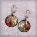 Enamel and Gold Earrings