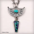 Azurite-Malachite & Turquoise Sterling Silver Necklace