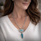 Azurite-Malachite & Turquoise Sterling Silver Necklace