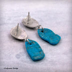 Rough Turquoise and Sterling Silver Earrings