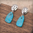 Rough Turquoise and Sterling Silver Earrings