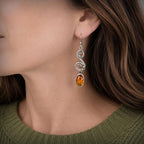 Orange Kyanite Sterling Silver Earrings