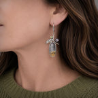 Maligano Jasper, Black Pearl & Citrine Sterling Silver Earrings