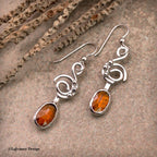 Orange Kyanite Sterling Silver Earrings