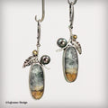 Maligano Jasper, Black Pearl & Citrine Sterling Silver Earrings