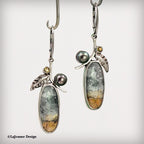 Maligano Jasper, Black Pearl & Citrine Sterling Silver Earrings